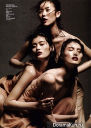 Liu Wen,Ming Xi и Sui He для Vogue China май 2012