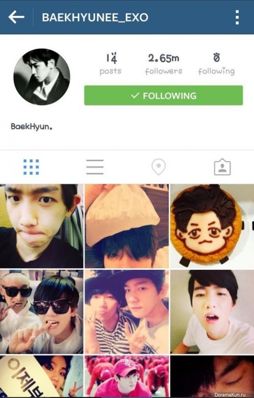 Baekhyun, Instagram