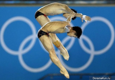 jumping into the water