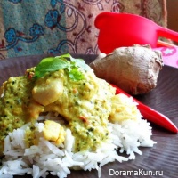 Thai green curry with chicken