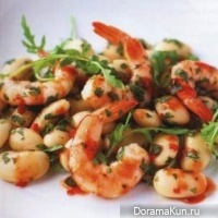 Shrimp with string beans