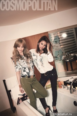 Lee Hyori, Park Si Yeon, Ahn Hye Kyung, и Maybee для Cosmopolitan Korea April 2012
