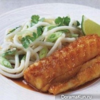 Рыба терияки с лапшой